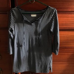 3/4 Sleeve Pinstripe Top